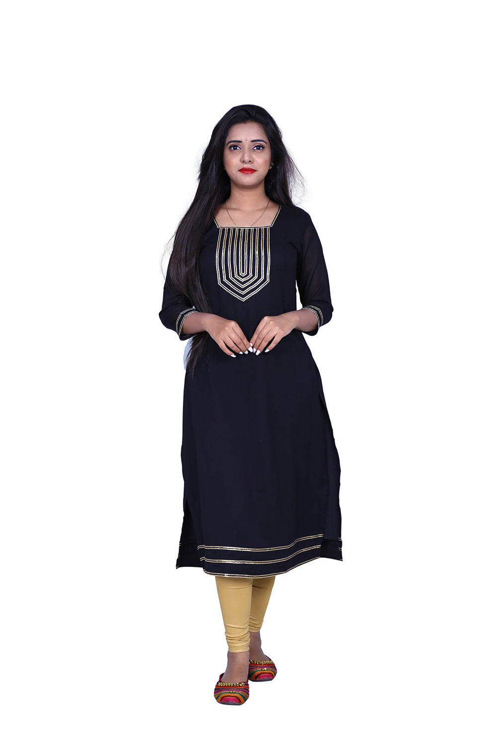 Women Embellished Georgette Straight Kurta | S3K825