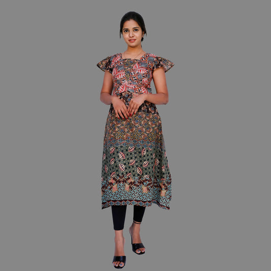 Printed A-line Kurta | S3K777