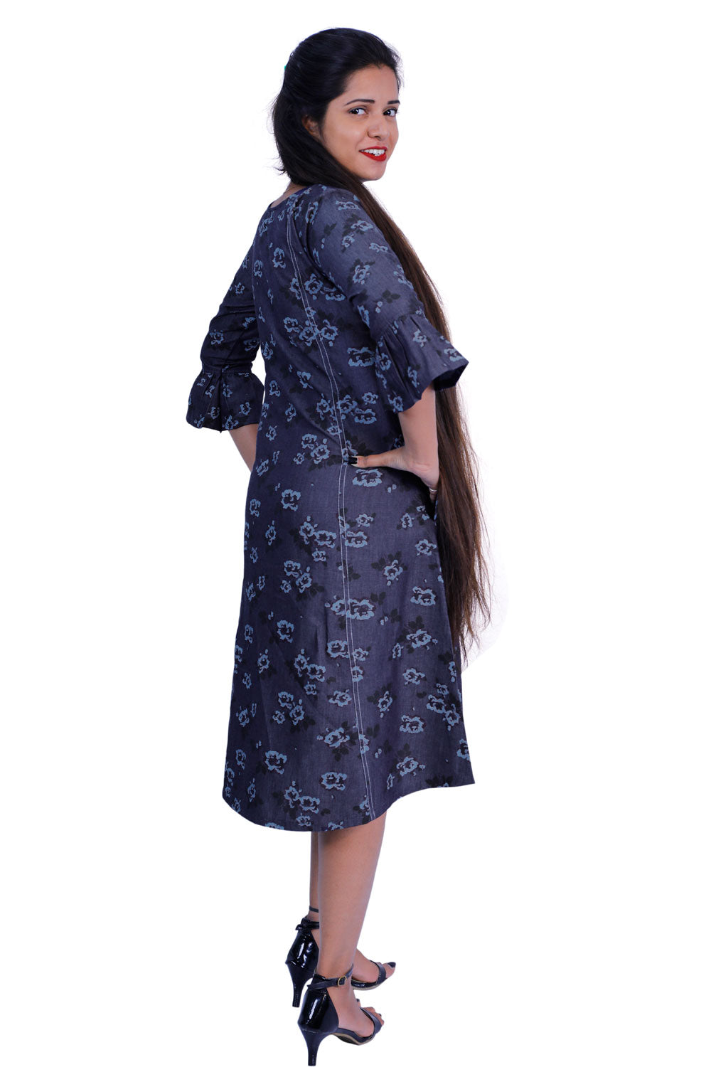 Maxi Dark Blue Denim Dress | S3K083