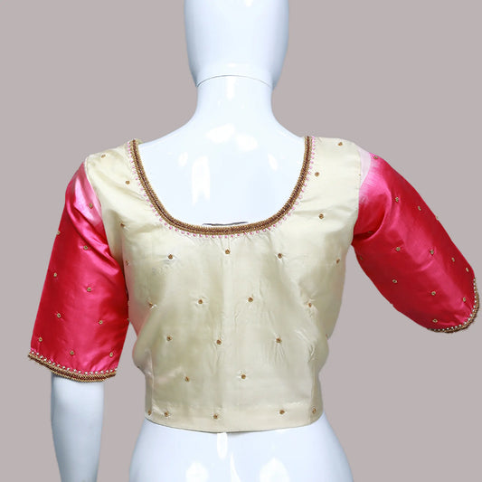 Women's Embroidery Maggam Bits withThreads Work Blouse  | S3MB43