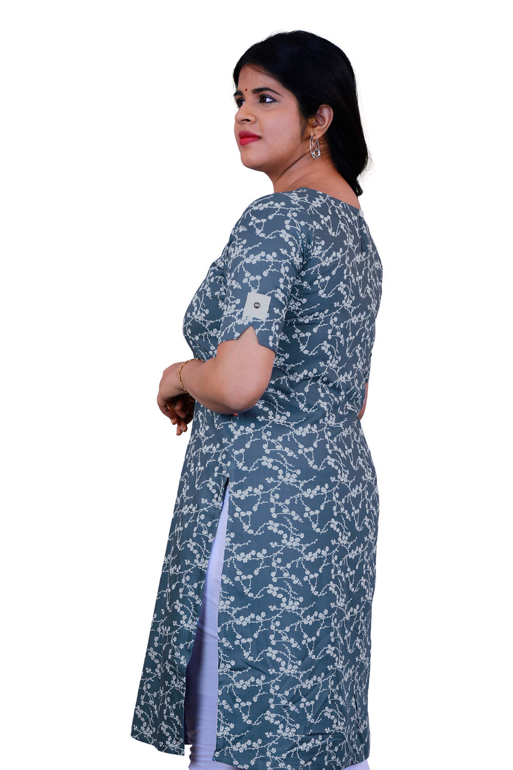 Women Blue Floral Print Kurti | S3K260