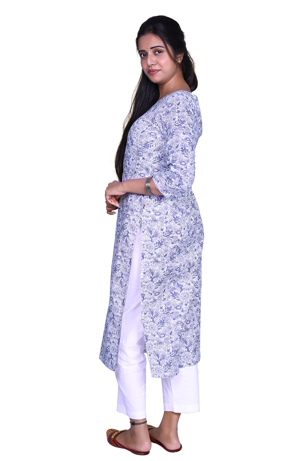 Women Floral Print Pure Cotton A-line Kurta | S3K835