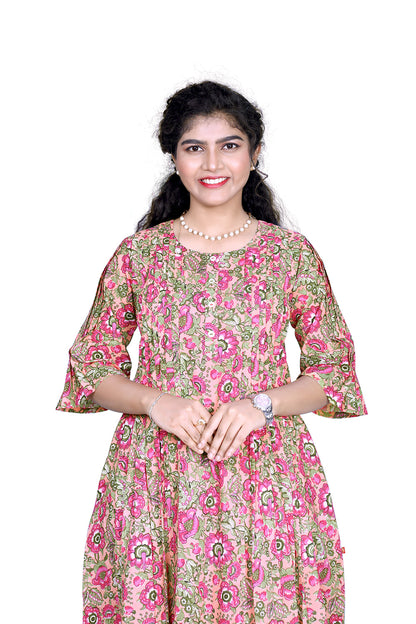 Women Floral Print A-line Kurta | S3K838