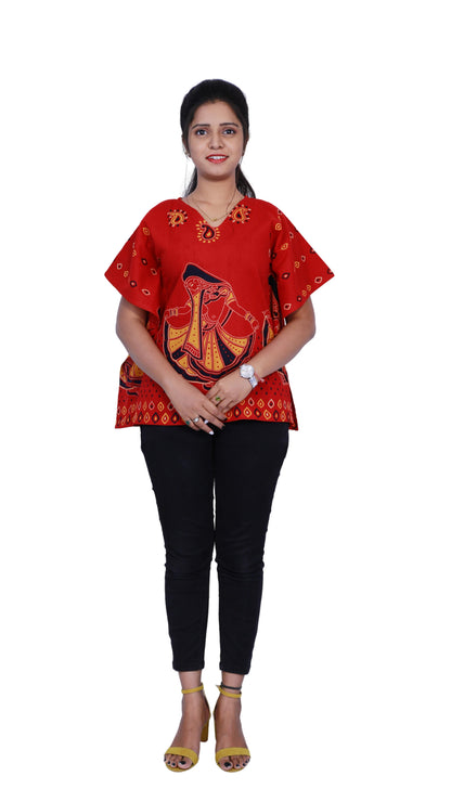 Red Short Kaftan | S3SK490