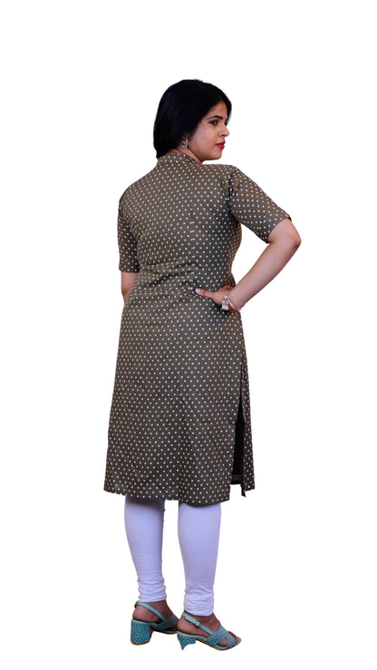 Women Polka Print Straight Kurta | S3K079