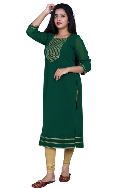 Women Embellished Georgette Straight Kurta | S3K825