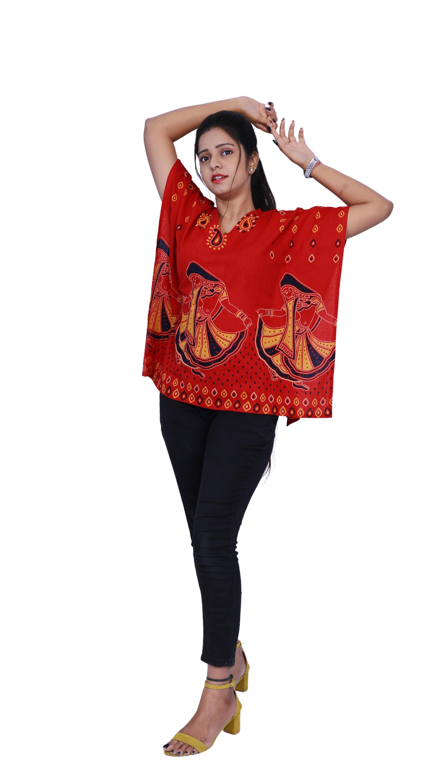 Red Short Kaftan | S3SK490