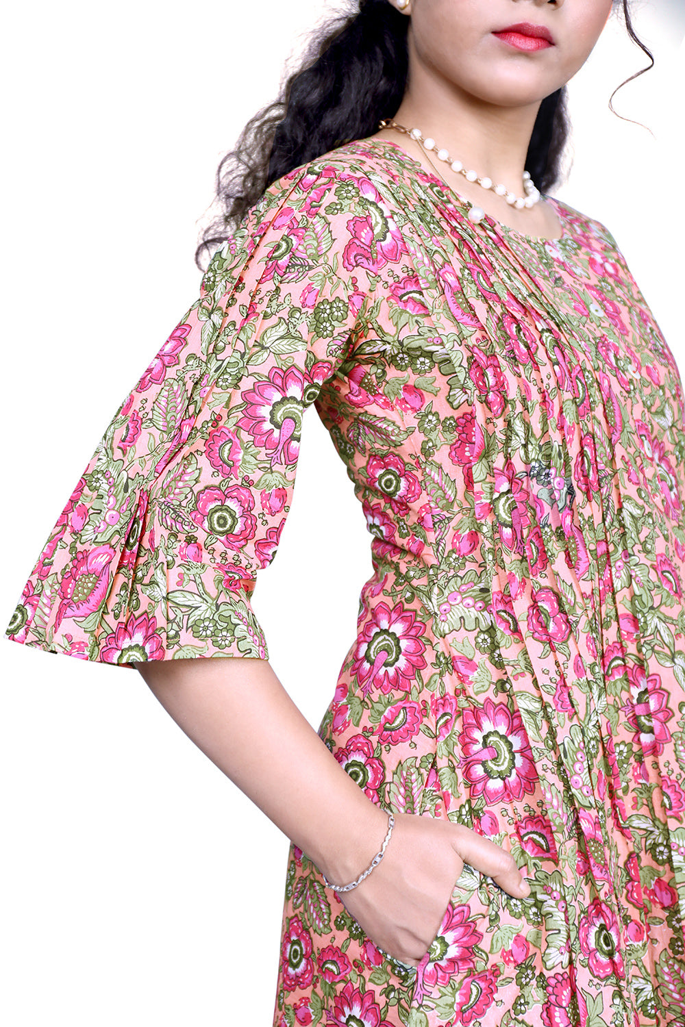 Women Floral Print A-line Kurta | S3K838