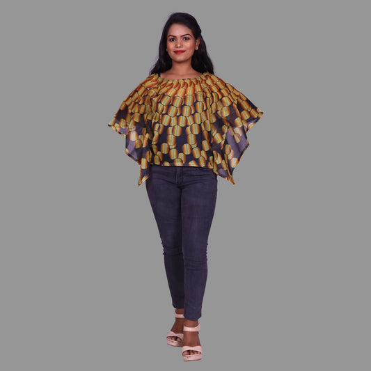 Printed Chiffon Women Kaftan |  S3K1015