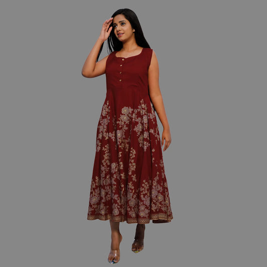 Women Floral Print A-line Kurta | S3K543