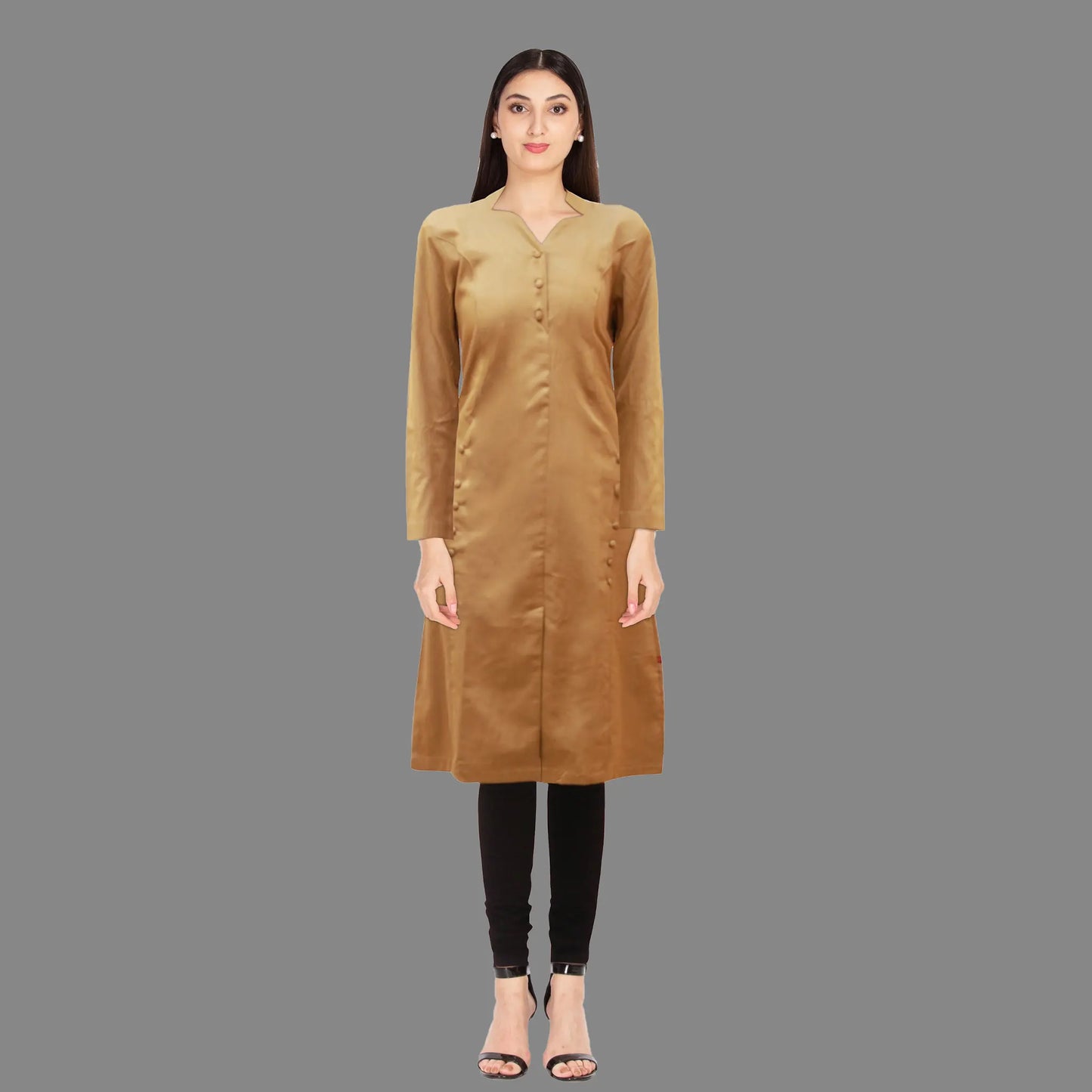 Gold Yellow Span Cotton kurta