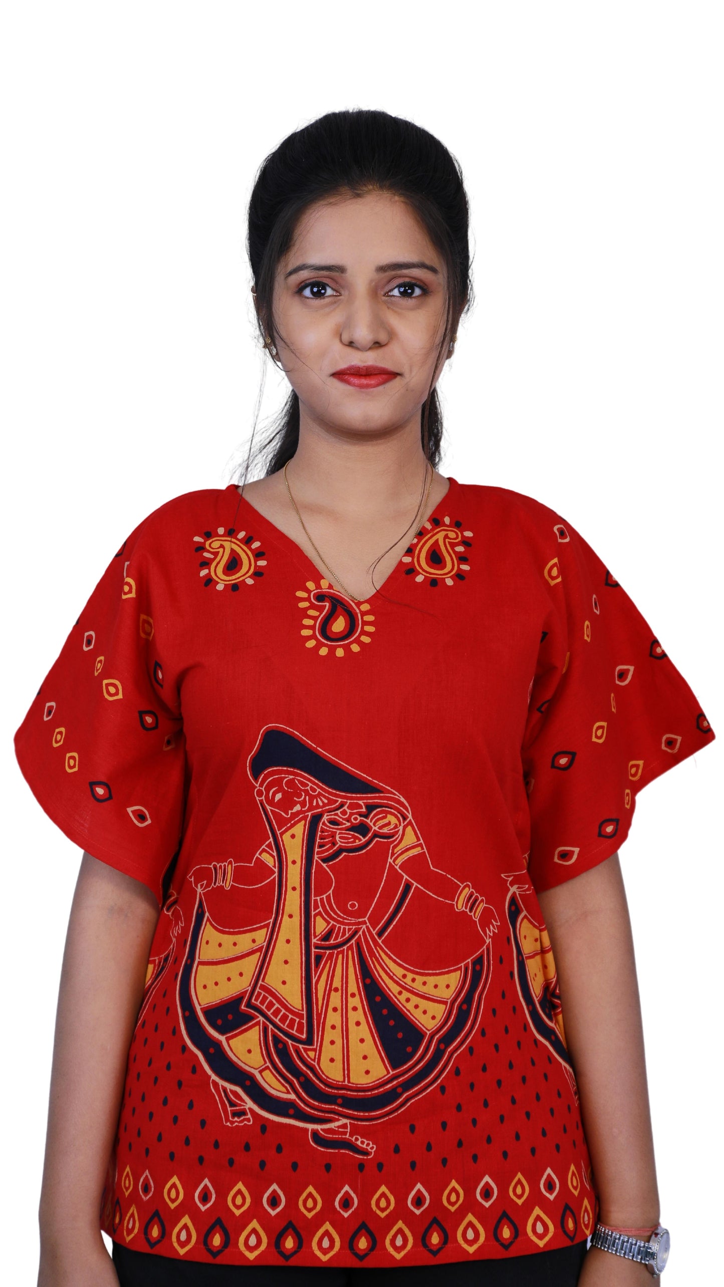 Red Short Kaftan | S3SK490