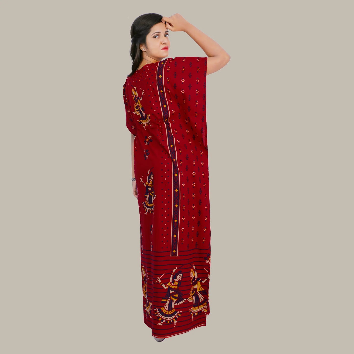 Red Full length Kaftan | S3K610