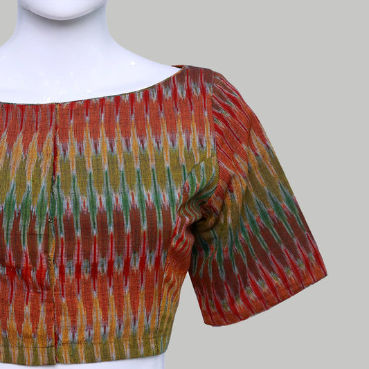 Multicolored Boat Neck Blouse |  S3B16