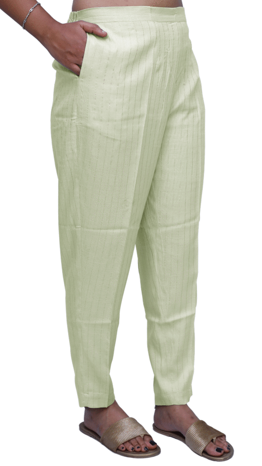 Buy Van Heusen Cream Mid Rise Parallel Trousers for Women Online @ Tata CLiQ