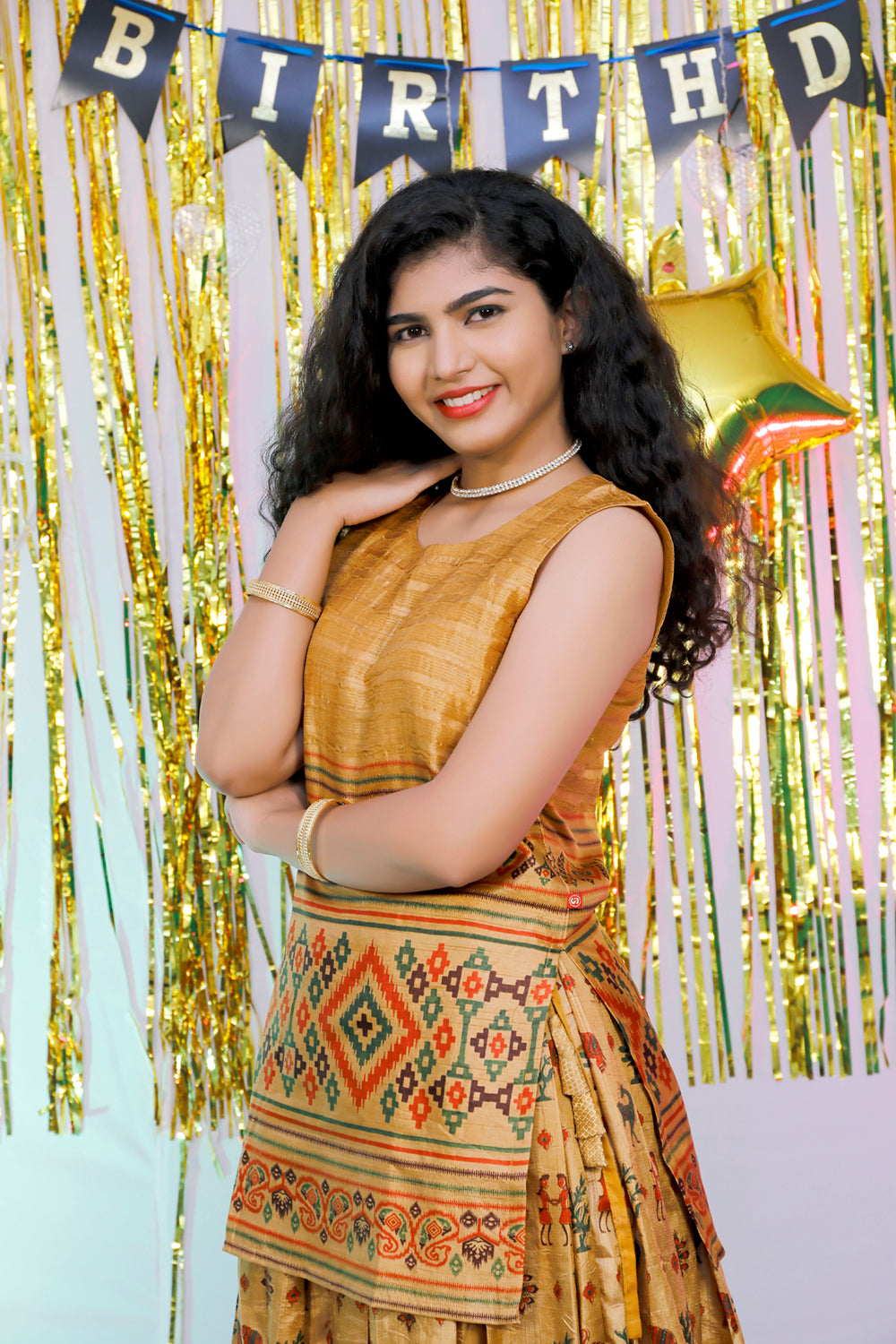 Image of Fashion portrait of an young and attractive Indian Bengali  brunette girl with black western dress in front of a black studio  background. Indian fashion portrait and lifestyle.-OR557871-Picxy