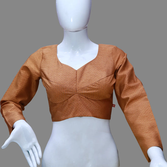 Women's Brown Katori Cut Full hands Blouse | S3B1177