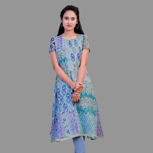 Abstract print straight Kurta | S3X188