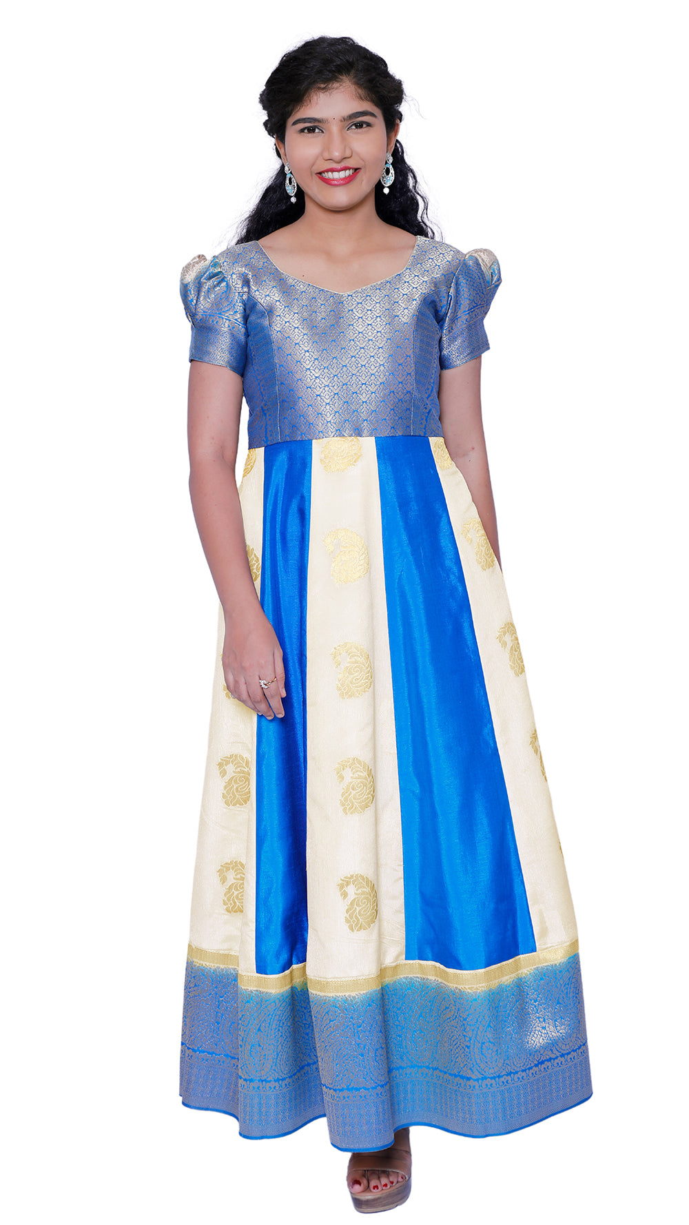 Cream Net Black Short Koti Designer Kids Gown DT53344