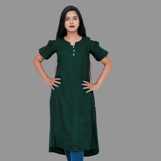 Women Self Design High Low Kurta | S3K276