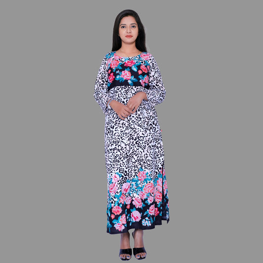 Women Black Floral Print Kurti | S3K545