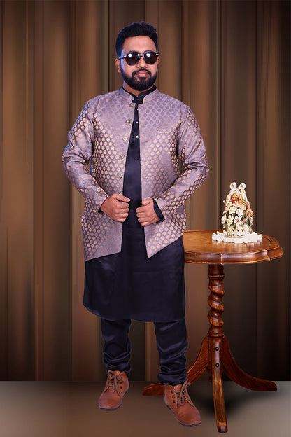 Men Grey Sherwani  Set | S3SKP1046