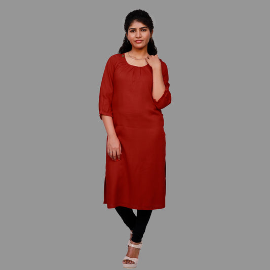 Solid plain Straight Kurta | S3X189